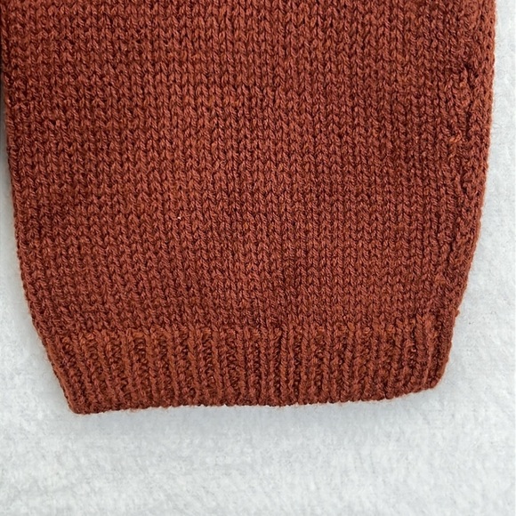 RD Style (Stitch Fix) Pullover Sweater Sz M Dk Rust Ribbed Pattern Cotton Blend - Picture 6 of 11
